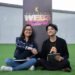 Irene Umar, Co-Founder and Indonesia Country Manager of Yield Guild Games Southeast Asia (YGG SEA, left) and Tatsuya Kohrogi, CSO of Digital Entertainment Asset (DEA, right) announce their partnership at Philippine Web3 Festival on November 18. 