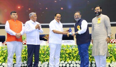 Chairman Prasana Prabhu accepts award at the 5th National Water Awards, 2023 on behalf of The Art of Living Social Projects. Chairman Prasana Prabhu accepts award at the 5th National Water Awards, 2023 on behalf of The Art of Living Social Projects.