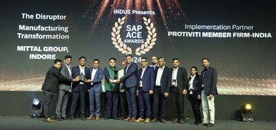 Protiviti Member Firm for India team receiving the SAP ACE Awards 2024