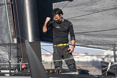 LES SABLES D’OLONNE, FRANCE - FEBRUARY 03, 2025 : Hublot skipper Alan Roura (SUI) is photographed after taking 18th place in the Vendee Globe, on February 03, 2025 in Les Sables d'Olonne, France - (Photo by Vincent Curutchet / Alea) LES SABLES D’OLONNE, FRANCE - FEBRUARY 03, 2025 : Hublot skipper Alan Roura (SUI) is photographed after taking 18th place in the Vendee Globe, on February 03, 2025 in Les Sables d'Olonne, France - (Photo by Vincent Curutchet / Alea)