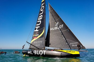 LES SABLES D’OLONNE, FRANCE - FEBRUARY 03, 2025 : Hublot skipper Alan Roura (SUI) is photographed after taking 18th place in the Vendee Globe, on February 03, 2025 in Les Sables d'Olonne, France - (Photo by Anne Beauge / Alea) LES SABLES D’OLONNE, FRANCE - FEBRUARY 03, 2025 : Hublot skipper Alan Roura (SUI) is photographed after taking 18th place in the Vendee Globe, on February 03, 2025 in Les Sables d'Olonne, France - (Photo by Anne Beauge / Alea)