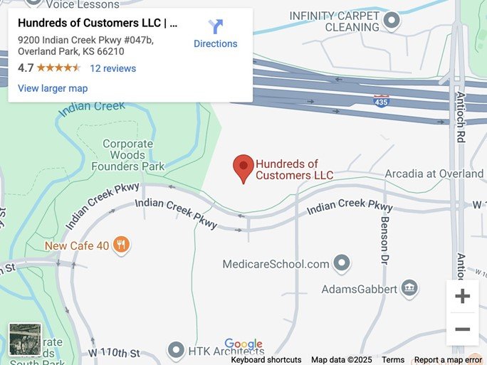 Hundreds of Customers LLC on Google Maps
