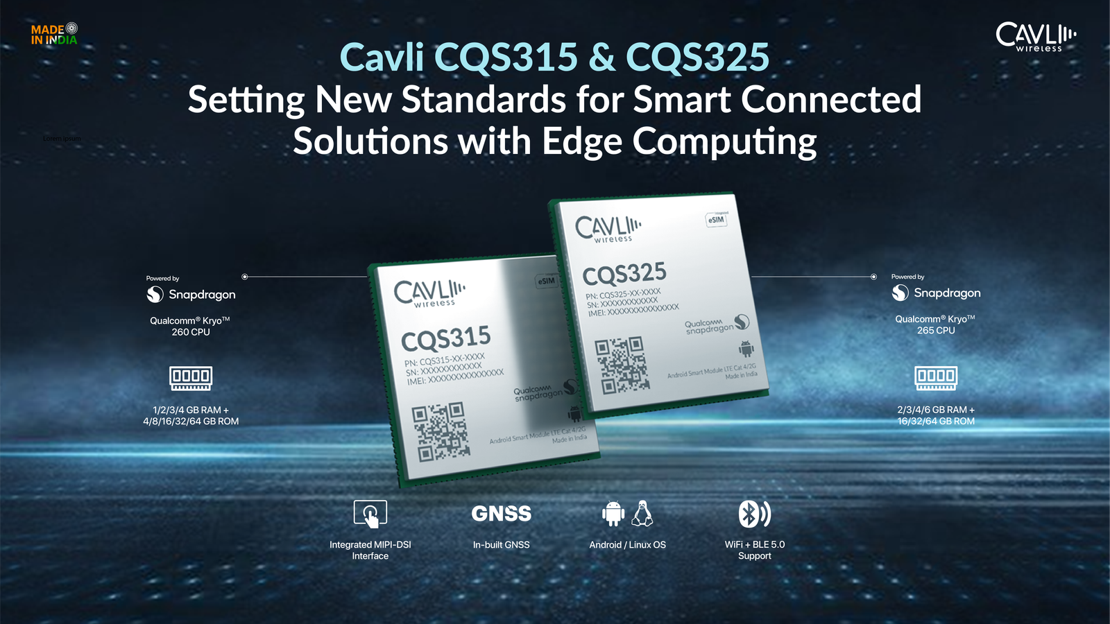 Cavli Wireless Unveils CQS315 & CQS325 LTE Cat 4 Smart Modules