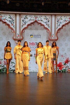 Amity School of Fashion Design students gained hands-on experience showcasing their outfits for the collection "Sartorial Symphony". Amity School of Fashion Design students gained hands-on experience showcasing their outfits for the collection "Sartorial Symphony".