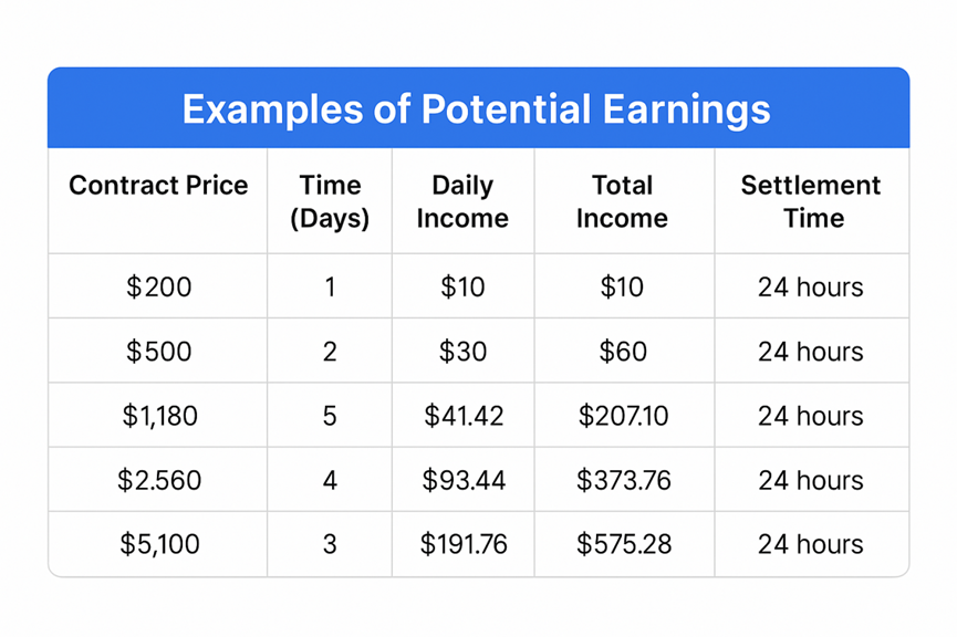 Exploring the examples of potential earnings.