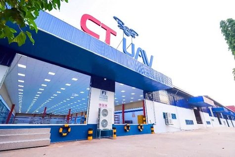 Multi-application UAV manufacturing plant, heavy-duty transport UAV manufacturing plant, UAV battery manufacturing plant, UAV engine manufacturing plant (from left to right).