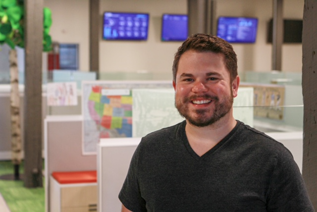 Joe Norris, the new CSO at TrueLook, poses for a picture in the office.