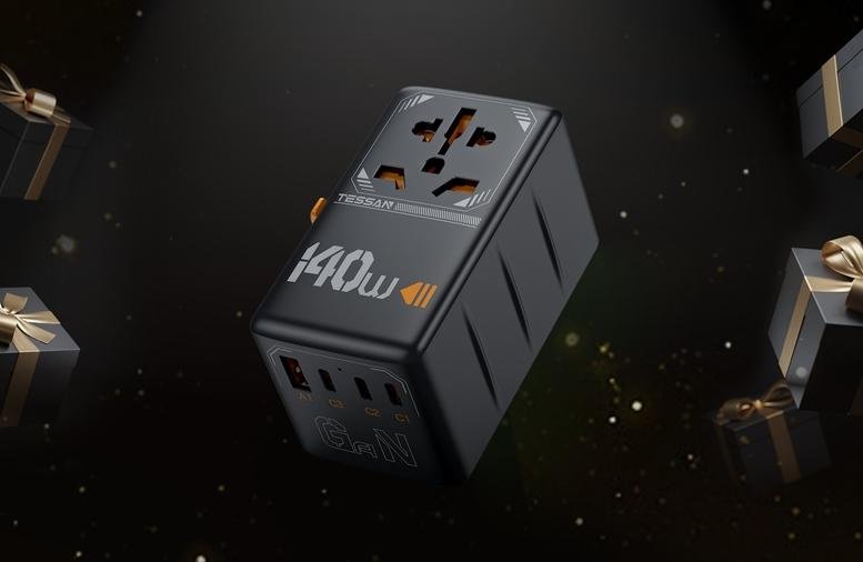 TESSAN 140W Universal Travel Adapter Is the Smartest Black