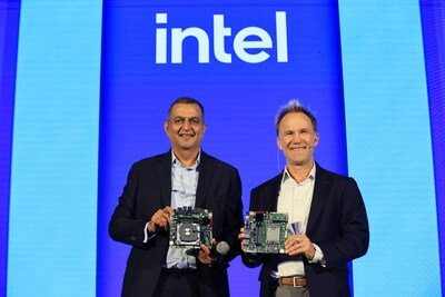 Sanjay Wadhwa (Left), Managing Director, NASH Industries Pvt. Limited and Dan Rodriguez, Corporate Vice President and General Manager, Edge Computing Group, Intel Corporation at the unveiling of industrial-grade motherboard during Intel Industry Solution Builders Connect held in Bengaluru. Sanjay Wadhwa (Left), Managing Director, NASH Industries Pvt. Limited and Dan Rodriguez, Corporate Vice President and General Manager, Edge Computing Group, Intel Corporation at the unveiling of industrial-grade motherboard during Intel Industry Solution Builders Connect held in Bengaluru.