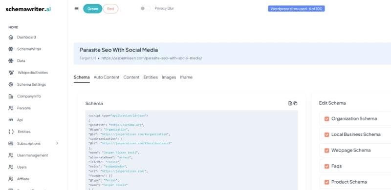 Schemawriter WordPress plugin launches while Search engine