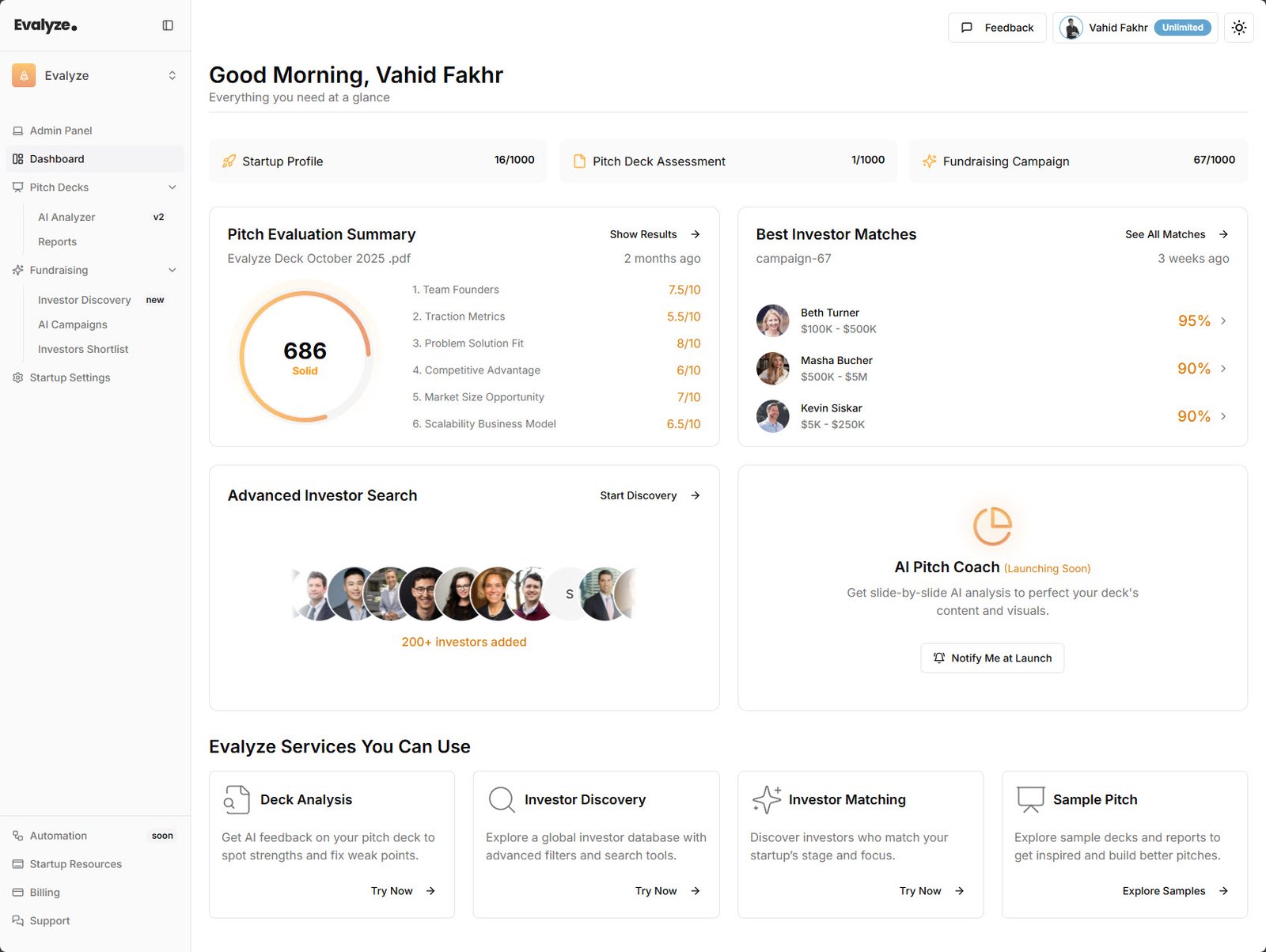 Evalyze Launches AI Investor Matching Engine to Help Startups Fundraise Faster