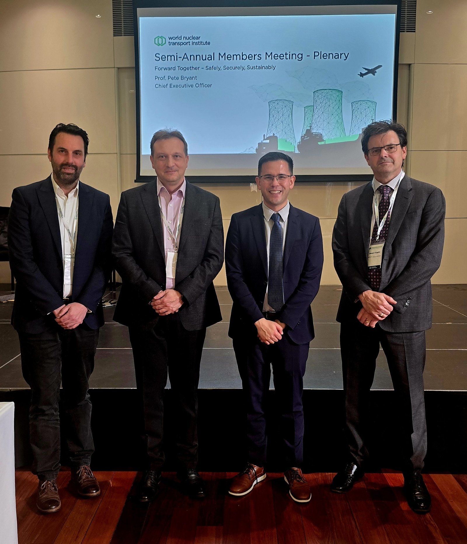 Andrew Steer and Eugene Shwageraus from Cambridge Atomworks, Peter Bryant and Simon Chaplin from WNTI