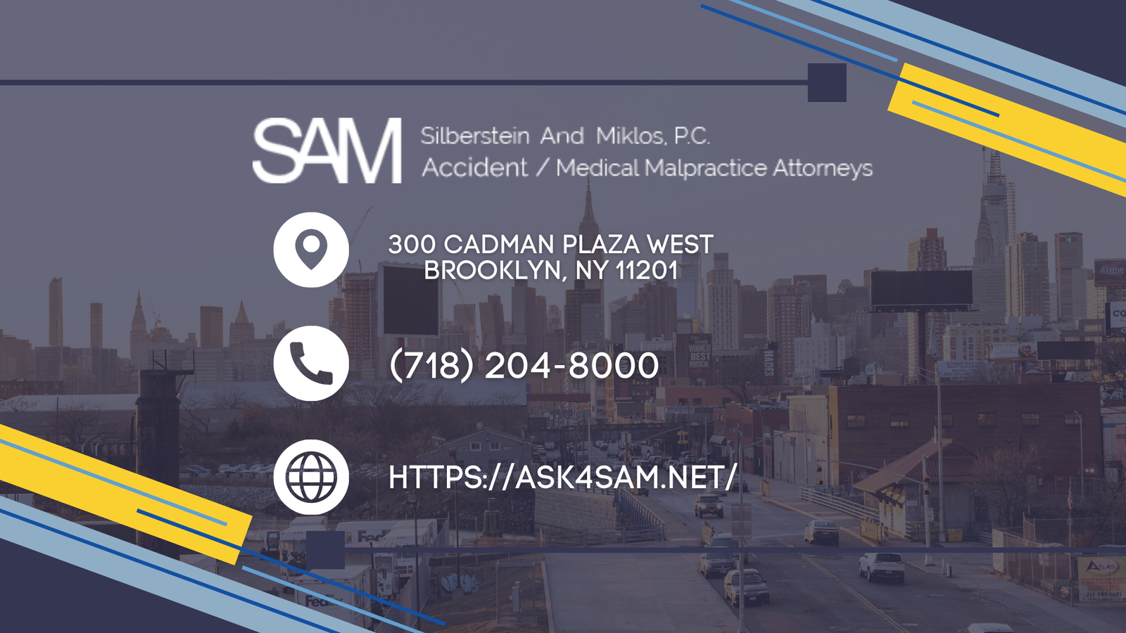 ASK4SAM: Silberstein & Miklos, P.C. Expands Focus on Personal Injury Representation for Car and Truck Accidents Across NYC Boroughs