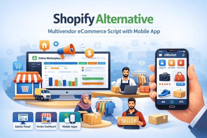 Shopify Alternative Multivendor eCommerce script with Mobile app