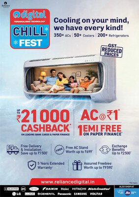 Reliance Digital’s ‘Chill Fest’ Goes Live with Unmatched Off-Season Deals on ACs, Refrigerators and Coolers