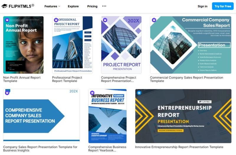 FlipHTML5 brings a collection of customizable report templates to streamline formal presentation workflows.