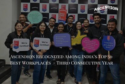 Ascendion, an AI-native software engineering company, has been recognized among the Top 50 of India’s Best Workplaces™ in Health & Wellness 2026: Companies That Care, marking its third consecutive year on the list