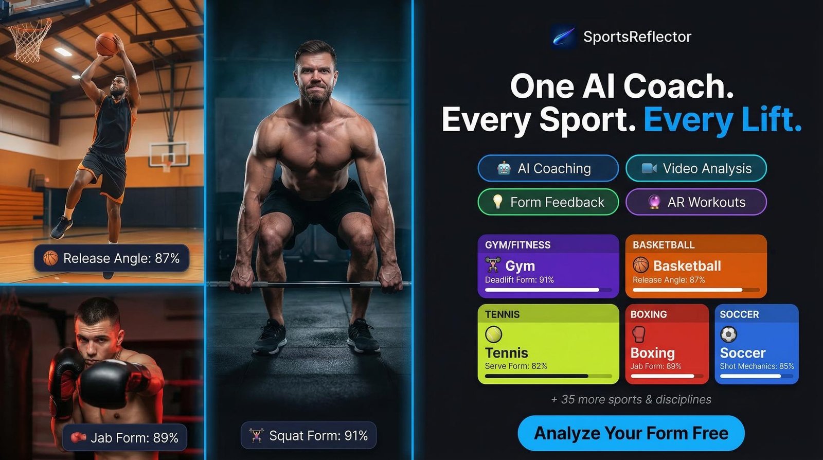 SportsReflector Debuts First Mobile AI Sports & Fitness Coach With Real-Time Video Analysis, Live AR, and Remote Coaching