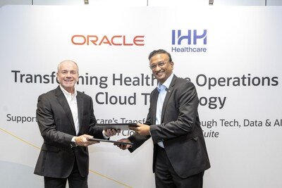 (From left): Garrett Ilg, executive vice president, Japan & Asia Pacific, Oracle and Dilip Kadambi, group chief financial officer, IHH Healthcare