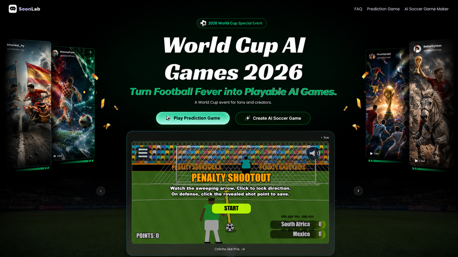From Watching to Creating: SoonLab Debuts AI Platform That Lets Anyone Build Soccer Games During the World Cup